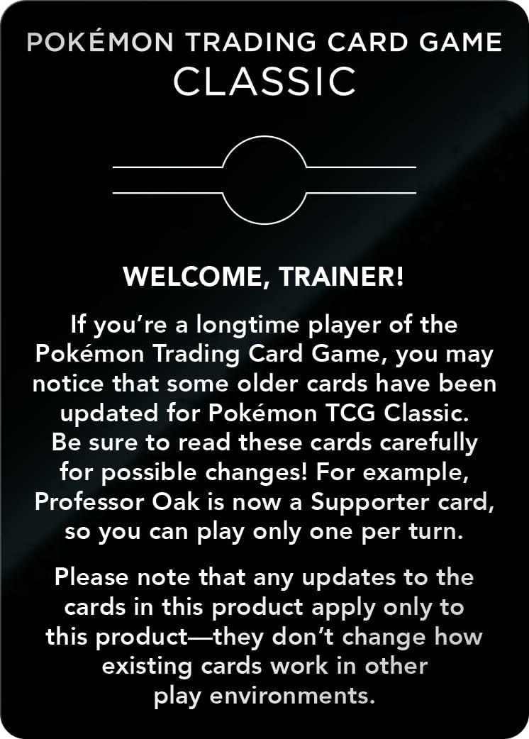 Pokémon TCG: Pokémon Trading Card Game Classic | Yard's Games Ltd
