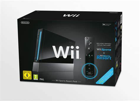 Black Wii Console Boxed with Wii Sports - Preowned