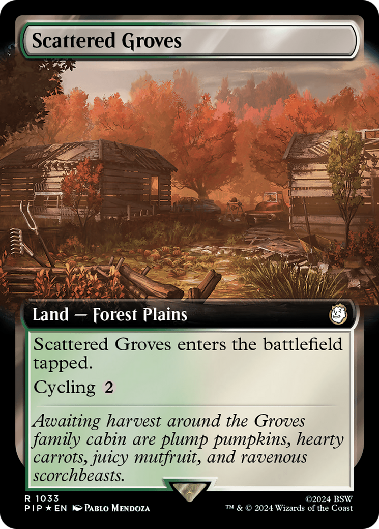 Scattered Groves (Extended Art) (Surge Foil) [Fallout] | Yard's Games Ltd