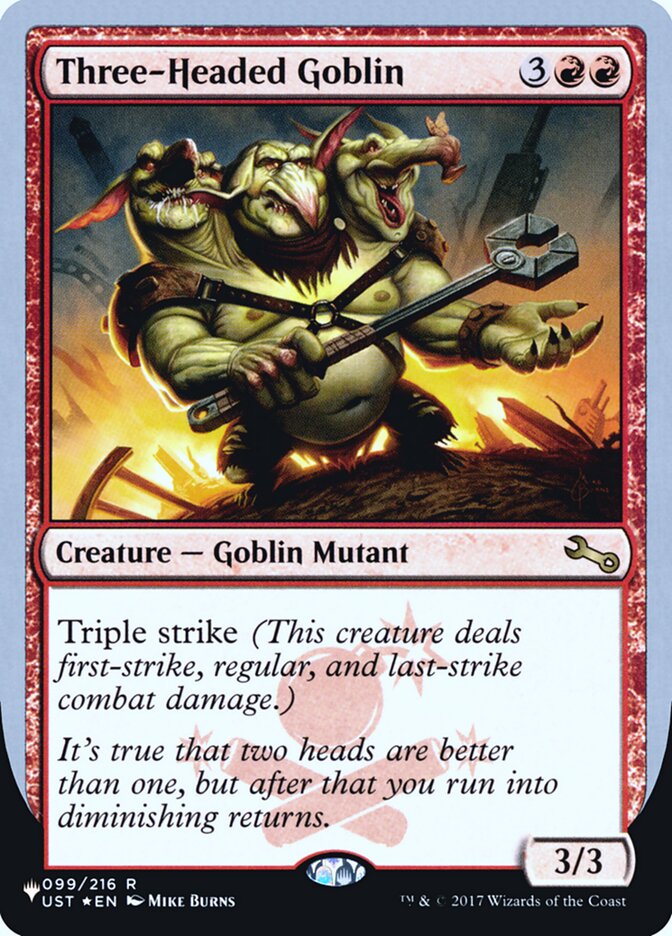 Three-Headed Goblin (Unfinity Foil Edition) [The List] | Yard's Games Ltd