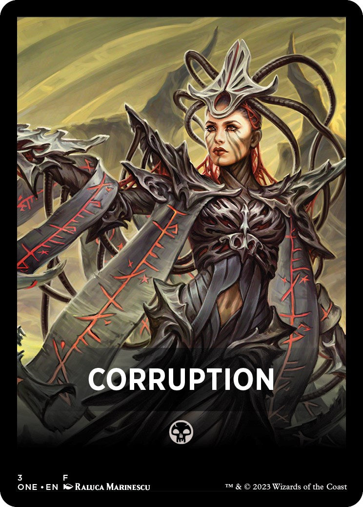Corruption Theme Card [Phyrexia: All Will Be One Tokens] | Yard's Games Ltd