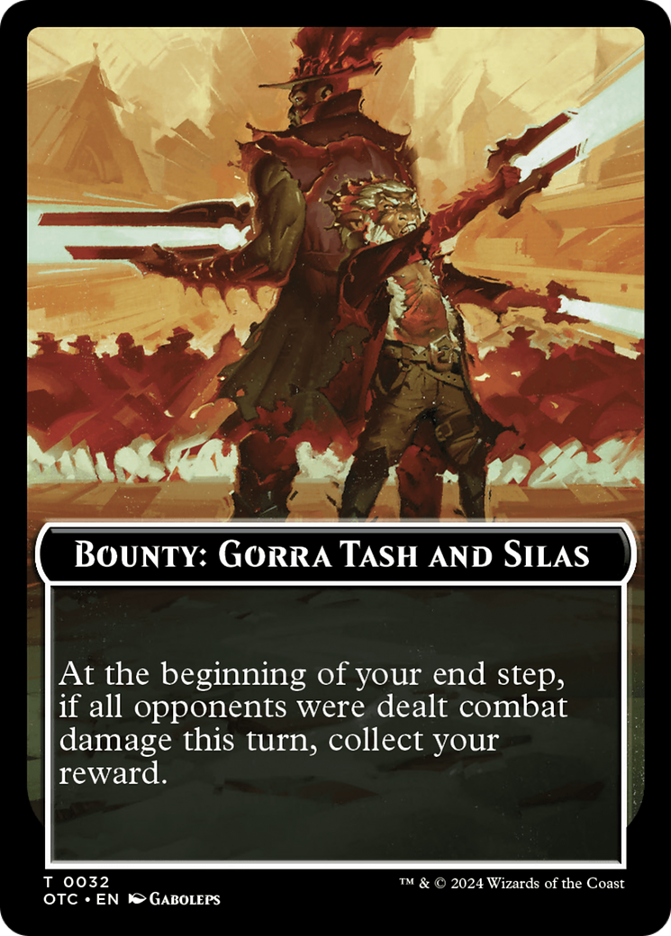 Bounty: Gorra Tash and Silas // Bounty Rules Double-Sided Token [Outlaws of Thunder Junction Commander Tokens] | Yard's Games Ltd