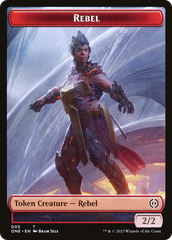 Rebel // The Hollow Sentinel Double-Sided Token [Phyrexia: All Will Be One Tokens] | Yard's Games Ltd