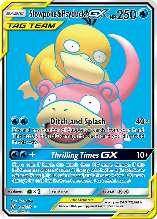 Slowpoke & Psyduck GX (Full Art) [SM11 - 217/236]