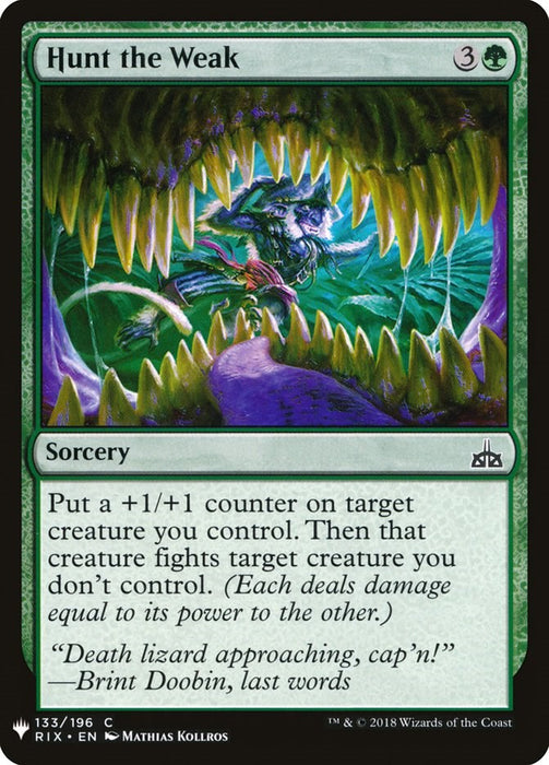 Hunt the Weak [LIST - 133]