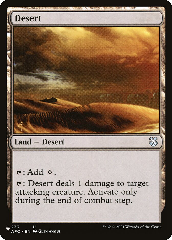 Desert [The List] | Yard's Games Ltd