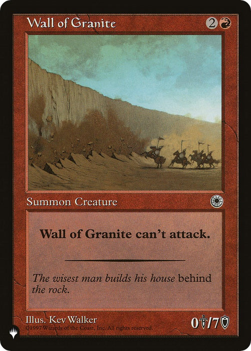 Wall of Granite [LIST - N/A]