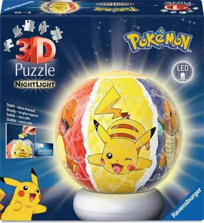 Pokemon Puzzle Ball 3D Jigsaw Night Light Puzzle - New