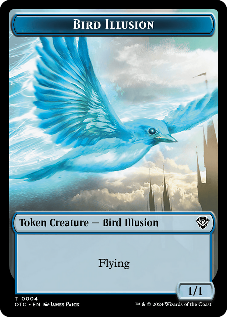 Dragon Elemental // Bird Illusion Double-Sided Token [Outlaws of Thunder Junction Commander Tokens] | Yard's Games Ltd