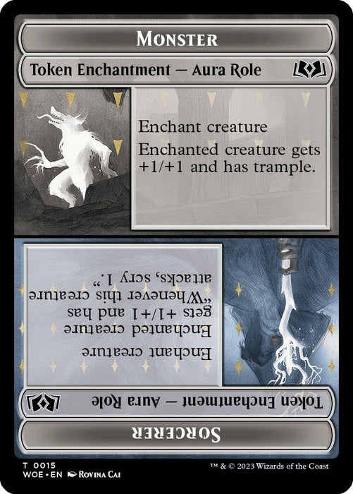 Monster Role / Sorcerer Role // Royal Role / Young Hero Role Double-Sided Token [WOE - 15 // 16]