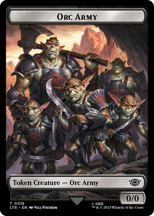 Orc Army (0018) // Food (0022) Double-Sided Token (Surge Foil) [LTR - 18 // 22]