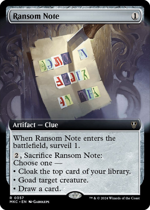 Ransom Note (0357) (Extended Art) [MKC - 357]