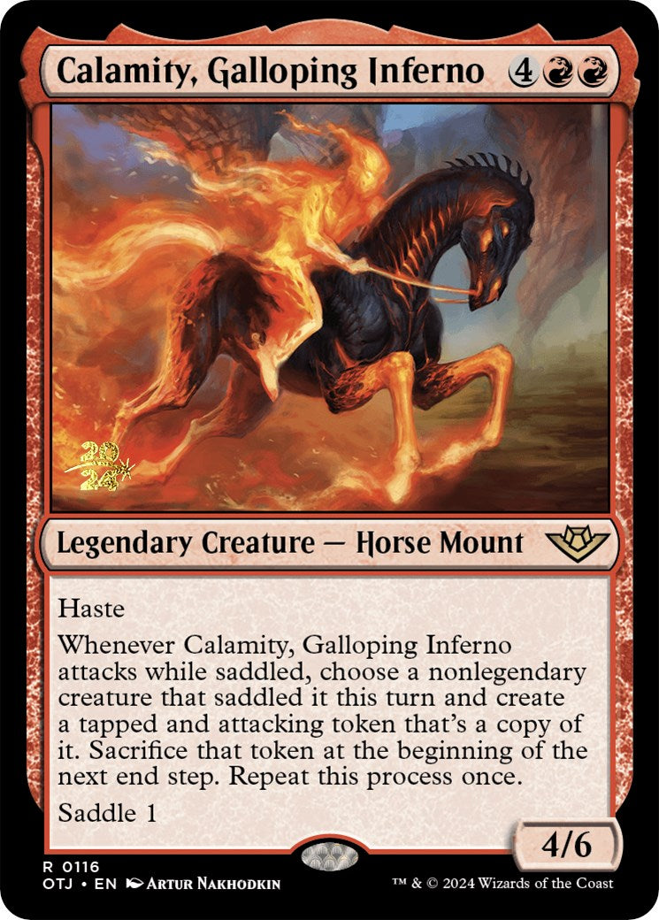Calamity, Galloping Inferno [Outlaws of Thunder Junction Prerelease Promos] | Yard's Games Ltd