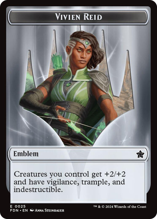 Emblem - Vivien Reid // Elf Warrior Double-Sided Token [FDN - 25 // 19]