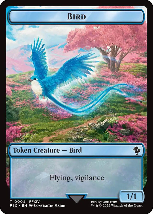 Bird // Hero (0028) Double-Sided Token (Surge Foil) [FIC - 4 // 28]