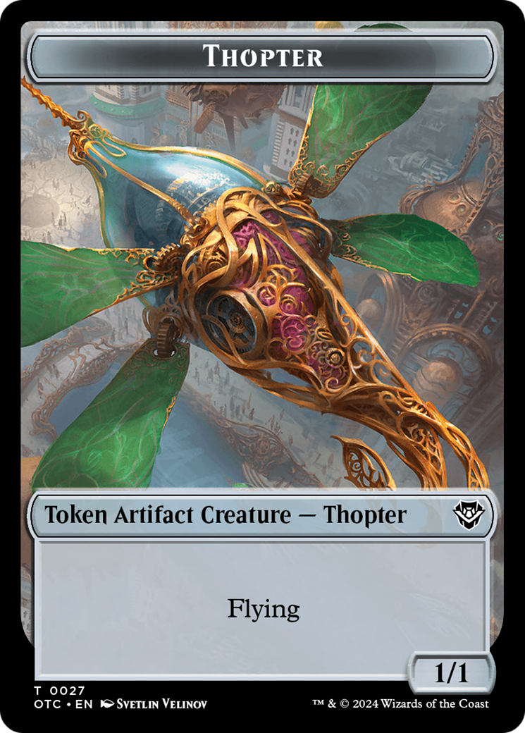 Thopter // Treasure Double-Sided Token [Outlaws of Thunder Junction Commander Tokens] | Yard's Games Ltd