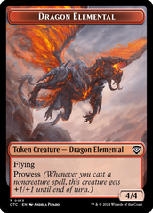 Dragon Elemental // Treasure Double-Sided Token [Outlaws of Thunder Junction Commander Tokens] | Yard's Games Ltd
