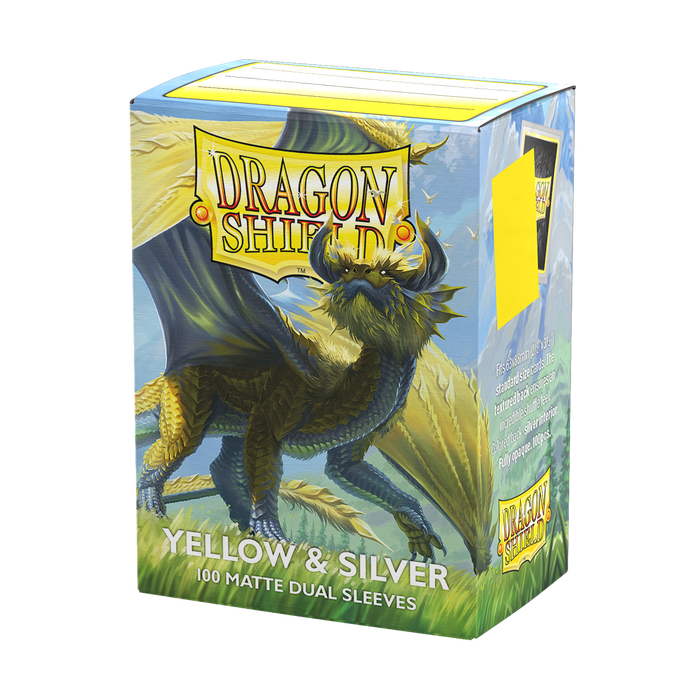 Dragon Shield: Standard 100ct Sleeves - Yellow / Silver (Dual Matte)