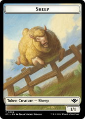 Mercenary // Sheep Double-Sided Token [Outlaws of Thunder Junction Tokens] | Yard's Games Ltd
