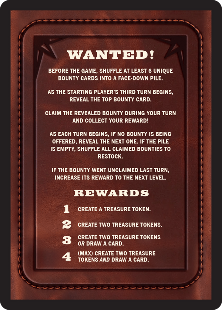Bounty: The Outsider // Bounty Rules Double-Sided Token [Outlaws of Thunder Junction Commander Tokens] | Yard's Games Ltd