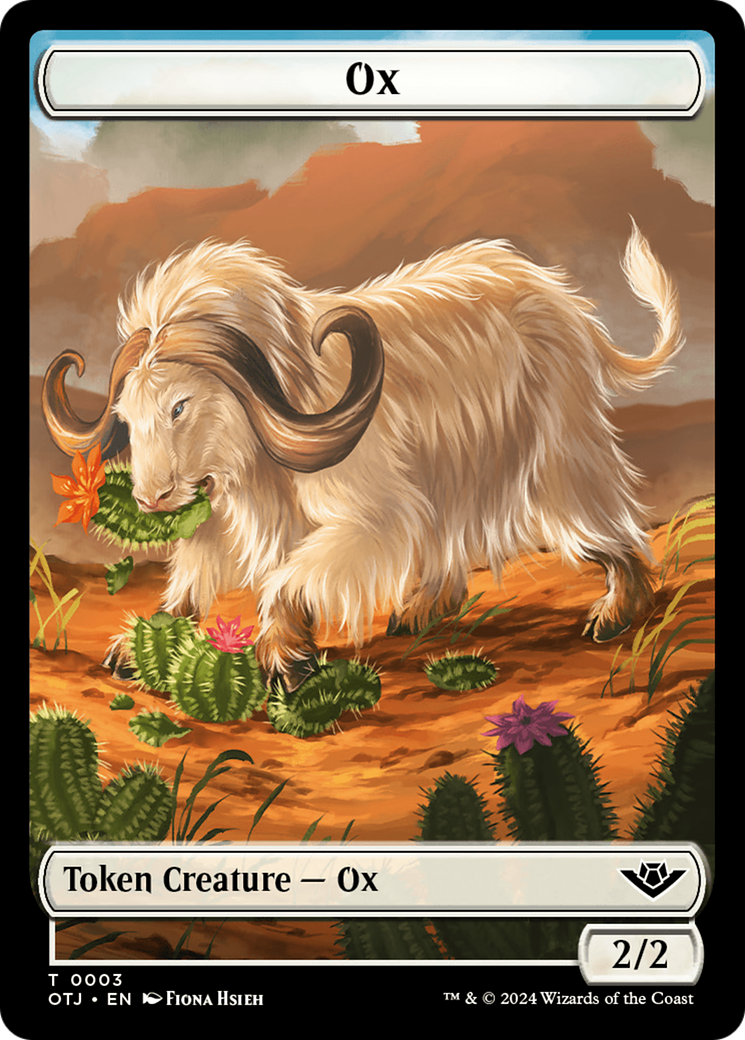 Treasure // Ox Double-Sided Token [Outlaws of Thunder Junction Tokens] | Yard's Games Ltd