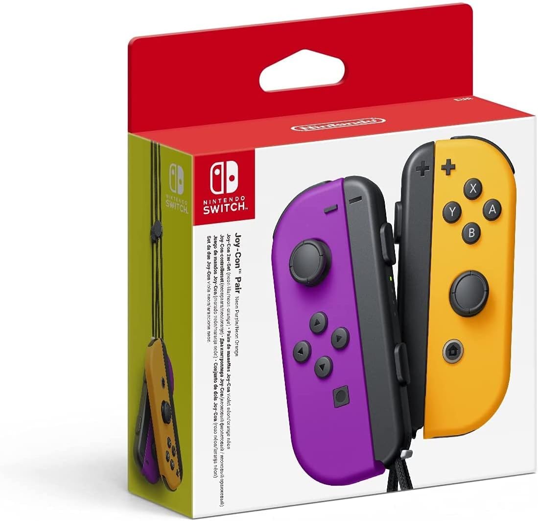 Nintendo Switch Joy-Cons - Neon Purple/Neon Orange [New] | Yard's Games Ltd