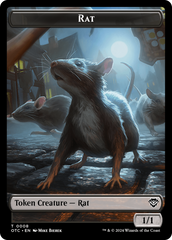 Rat // Blood Double-Sided Token [Outlaws of Thunder Junction Commander Tokens] | Yard's Games Ltd