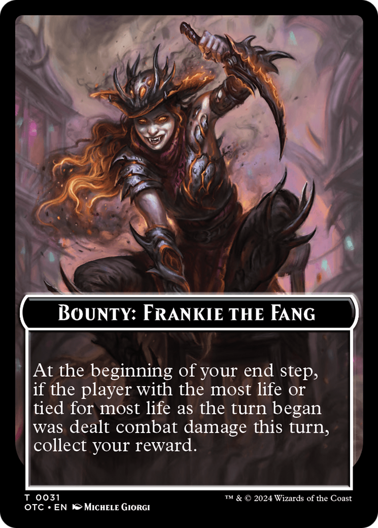 Bounty: Frankie the Fang // Bounty Rules Double-Sided Token [Outlaws of Thunder Junction Commander Tokens] | Yard's Games Ltd