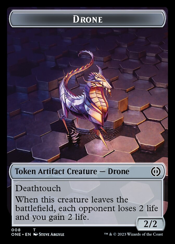 Rebel // Drone Double-Sided Token [Phyrexia: All Will Be One Tokens] | Yard's Games Ltd