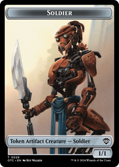 Elemental (0014) // Soldier (0026) Double-Sided Token [Outlaws of Thunder Junction Commander Tokens] | Yard's Games Ltd