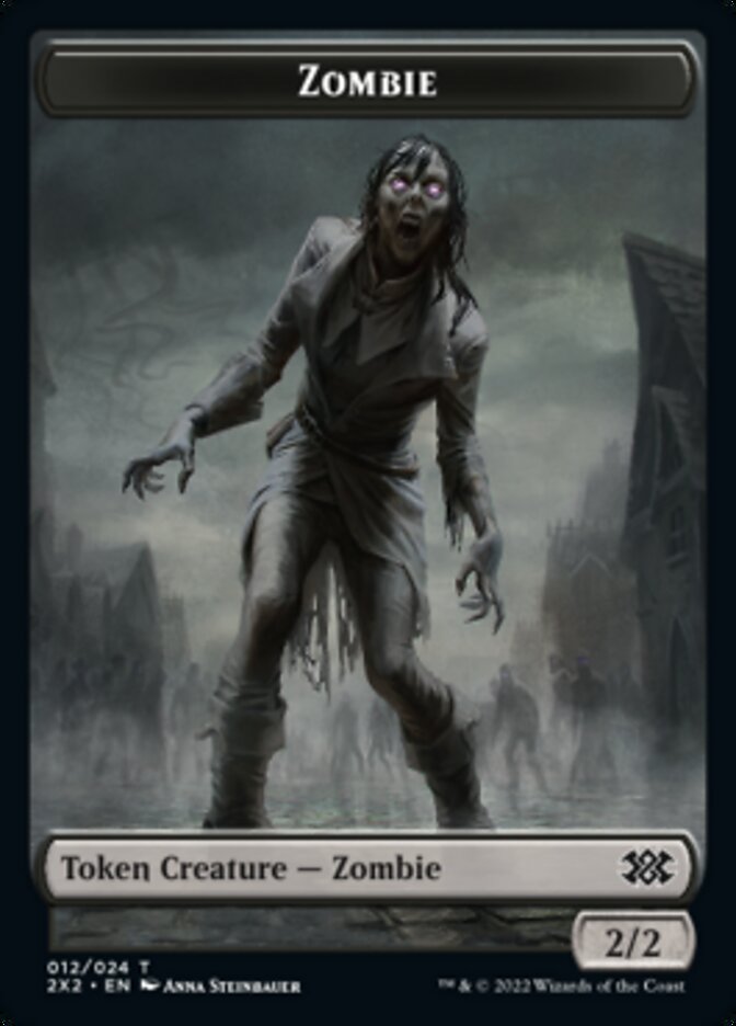Zombie // Phyrexian Golem Double-Sided Token [Double Masters 2022 Tokens] | Yard's Games Ltd