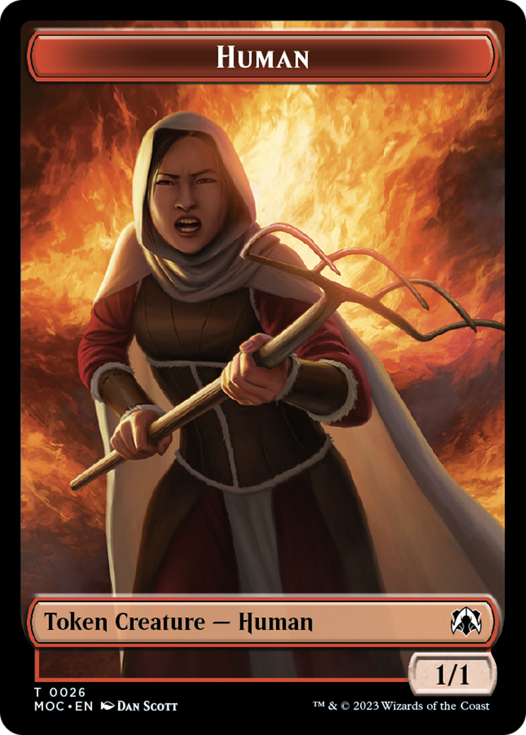 Squid // Human (26) Double-Sided Token [March of the Machine Commander Tokens] | Yard's Games Ltd
