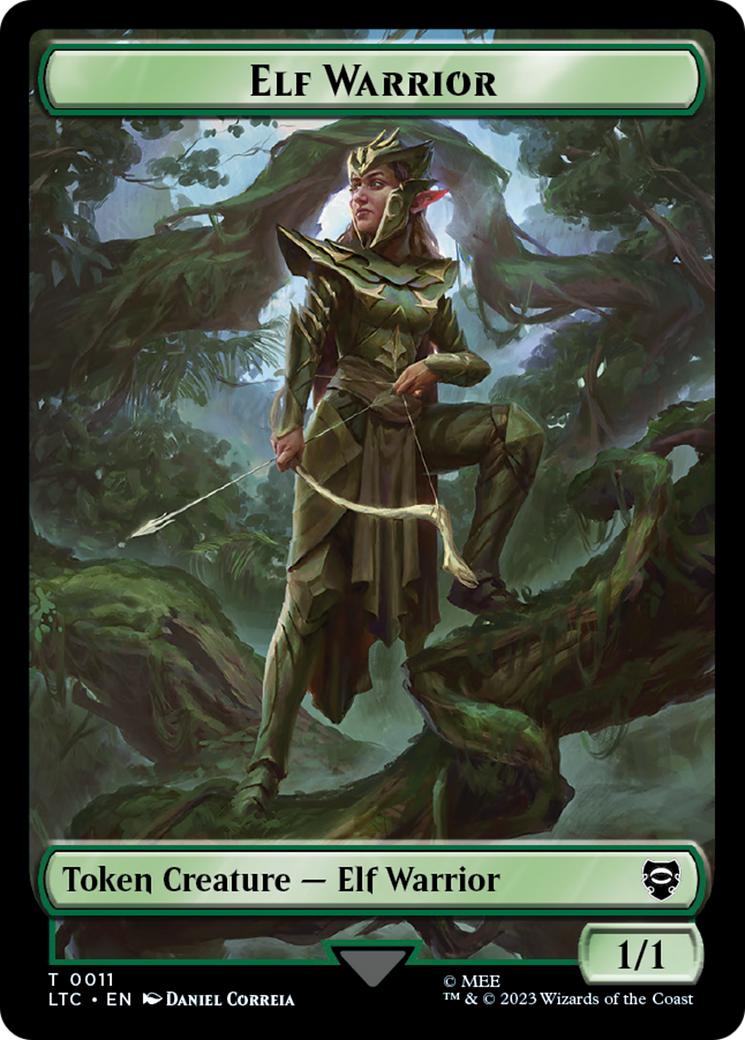 Elf Warrior // Bird Double Sided Token [The Lord of the Rings: Tales of Middle-Earth Commander Tokens] | Yard's Games Ltd