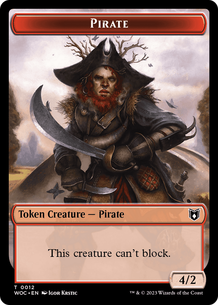 Pirate // Human Soldier Double-Sided Token [Wilds of Eldraine Commander Tokens] | Yard's Games Ltd