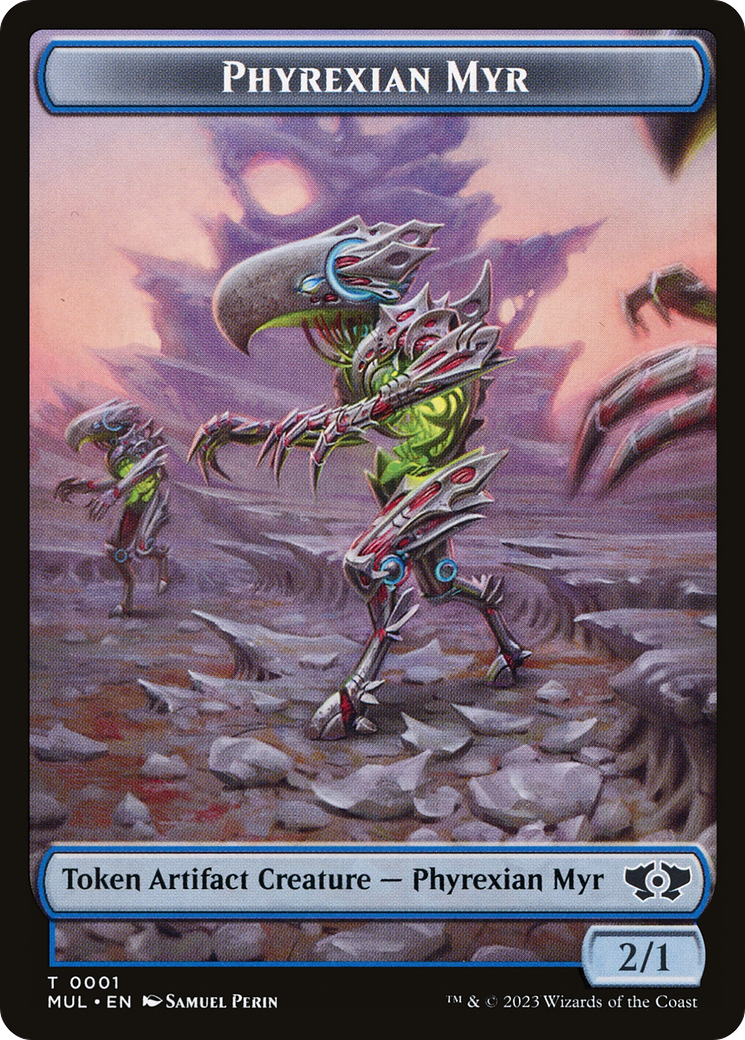 Phyrexian Myr // Dinosaur Double-Sided Token [March of the Machine Tokens] | Yard's Games Ltd