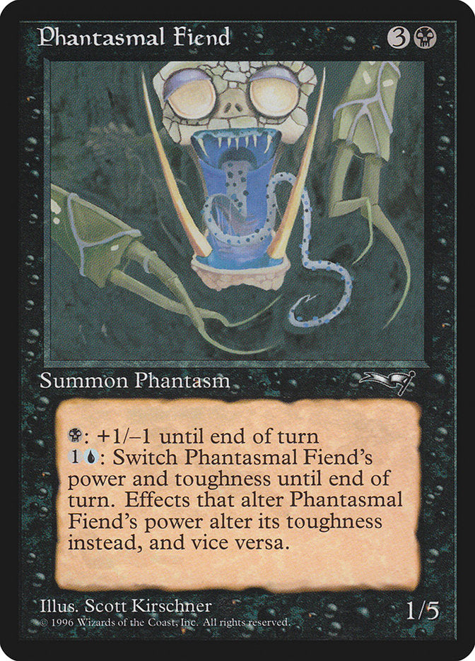 Phantasmal Fiend (Dark Green Background) [Alliances] | Yard's Games Ltd
