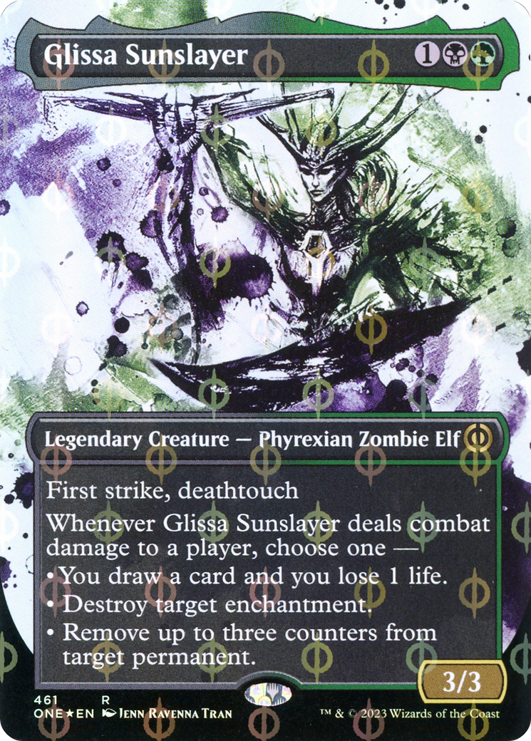 Glissa Sunslayer (Borderless Ichor Step-and-Compleat Foil) [Phyrexia: All Will Be One] | Yard's Games Ltd