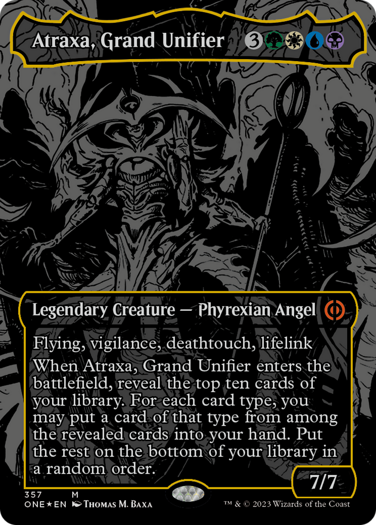Atraxa, Grand Unifier (Oil Slick Raised Foil) [Phyrexia: All Will Be One] | Yard's Games Ltd