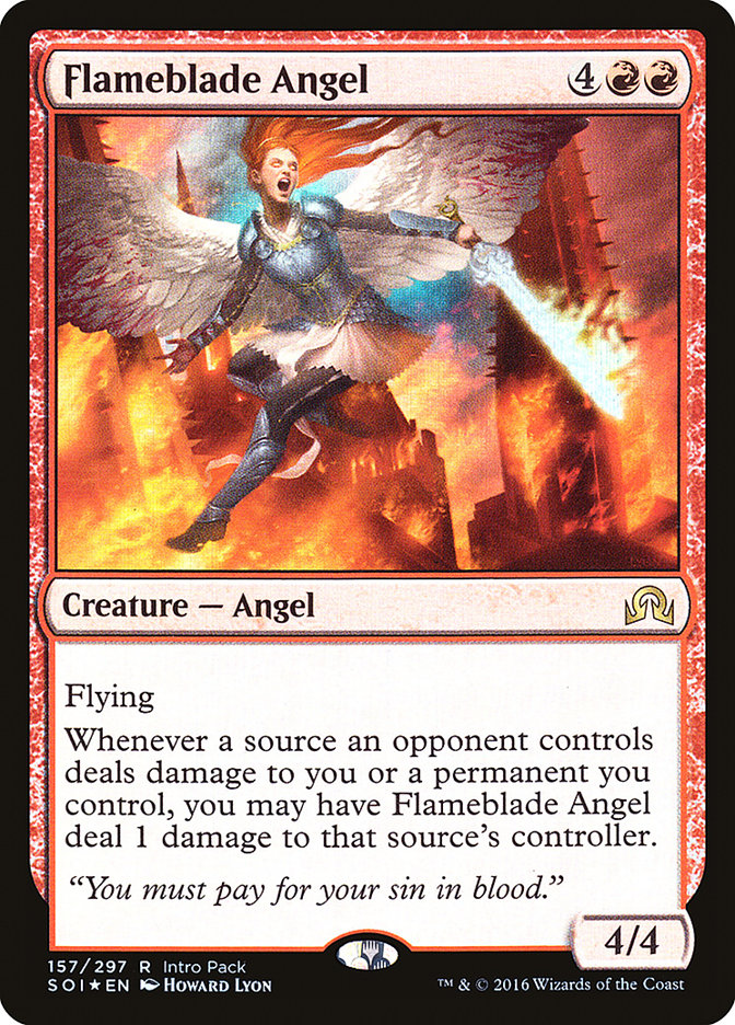 Flameblade Angel (Intro Pack) [Shadows over Innistrad Promos] | Yard's Games Ltd