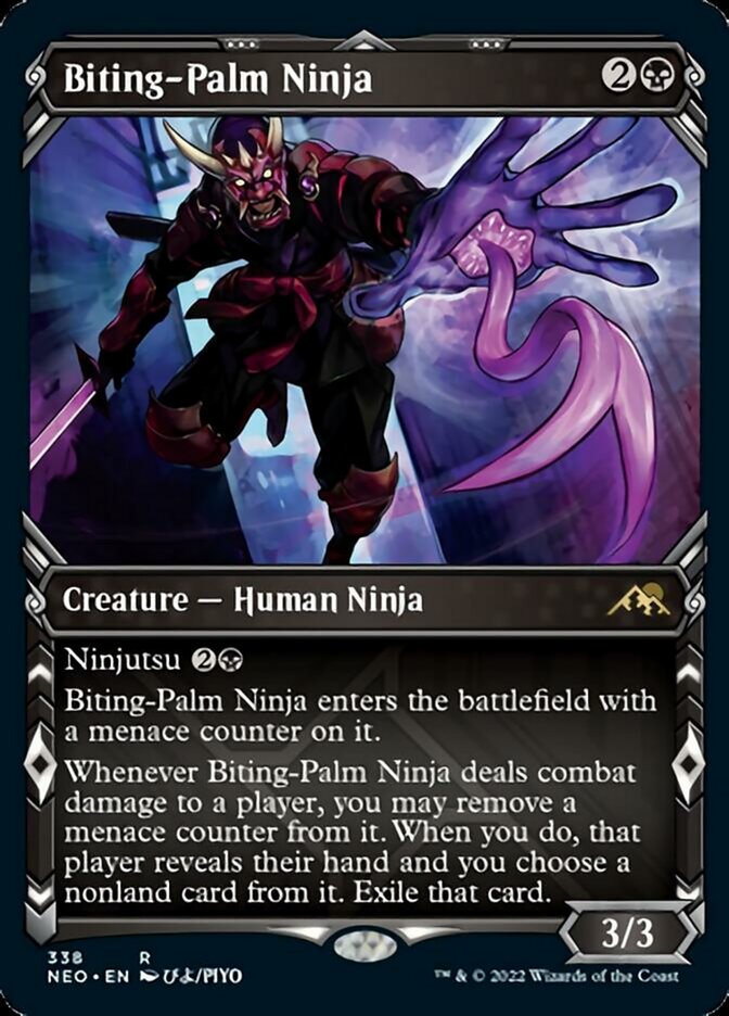 Biting-Palm Ninja (Showcase Ninja) [Kamigawa: Neon Dynasty] | Yard's Games Ltd