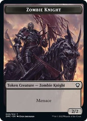 Zombie Knight // Warrior Double-Sided Token [Dominaria United Commander Tokens] | Yard's Games Ltd