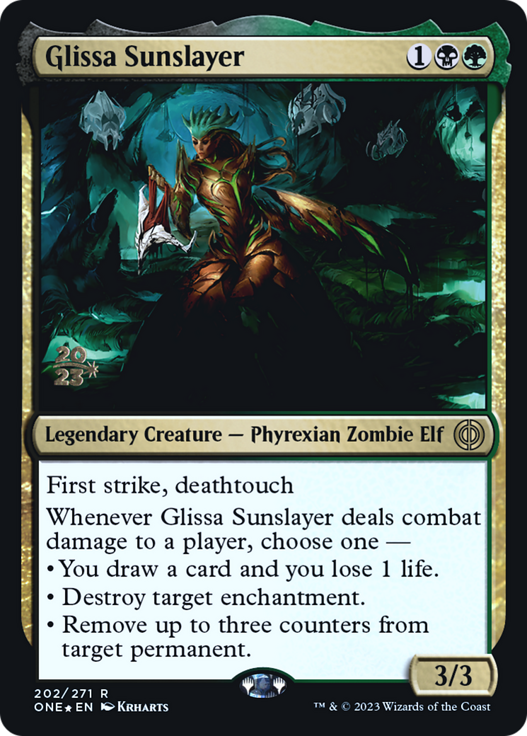 Glissa Sunslayer [Phyrexia: All Will Be One Prerelease Promos] | Yard's Games Ltd