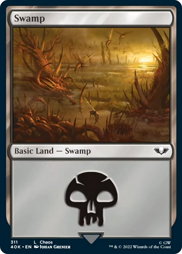 Swamp (311) (Surge Foil) [Warhammer 40,000] | Yard's Games Ltd