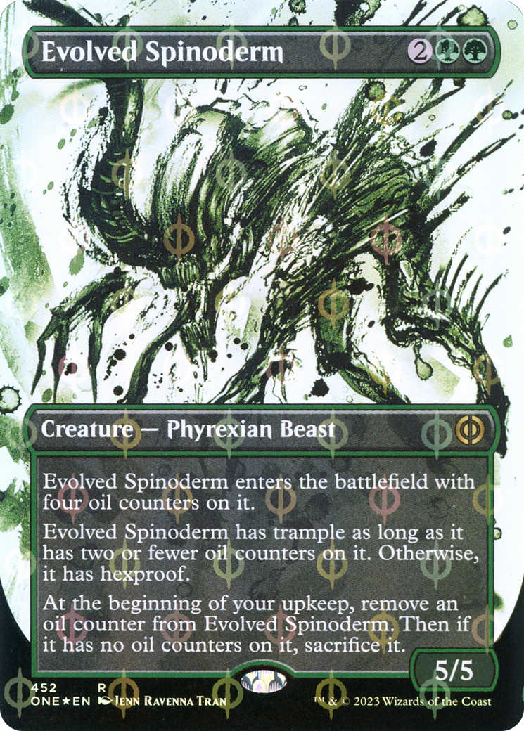Evolved Spinoderm (Borderless Ichor Step-and-Compleat Foil) [Phyrexia: All Will Be One] | Yard's Games Ltd