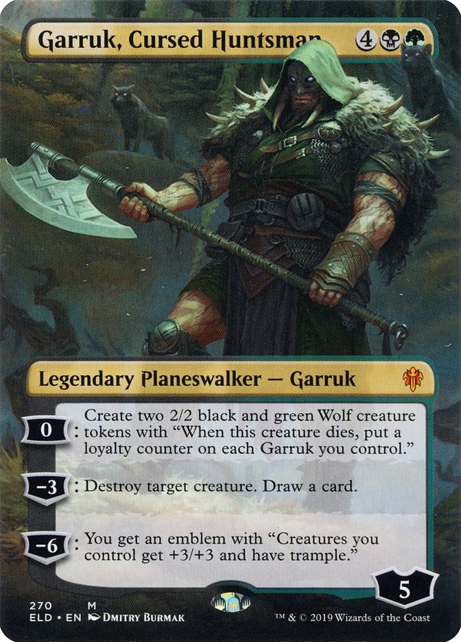 Garruk, Cursed Huntsman (Borderless) [Throne of Eldraine] | Yard's Games Ltd