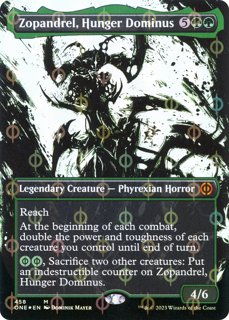 Zopandrel, Hunger Dominus (Borderless Ichor Step-and-Compleat Foil) [Phyrexia: All Will Be One] | Yard's Games Ltd