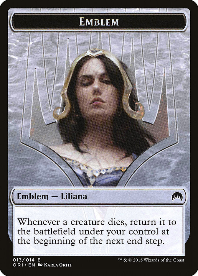 Liliana, Defiant Necromancer Emblem [Magic Origins Tokens] | Yard's Games Ltd