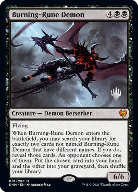 Burning-Rune Demon (Promo Pack) [Kaldheim Promos] | Yard's Games Ltd