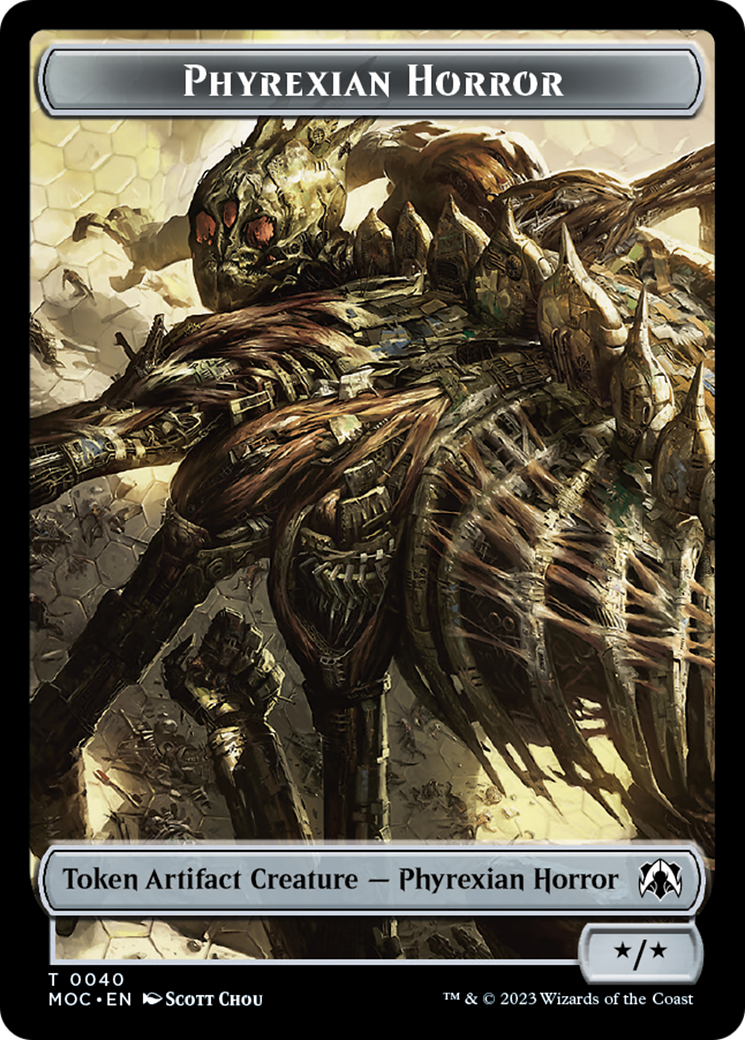 Phyrexian Golem // Phyrexian Horror Double-Sided Token [March of the Machine Commander Tokens] | Yard's Games Ltd