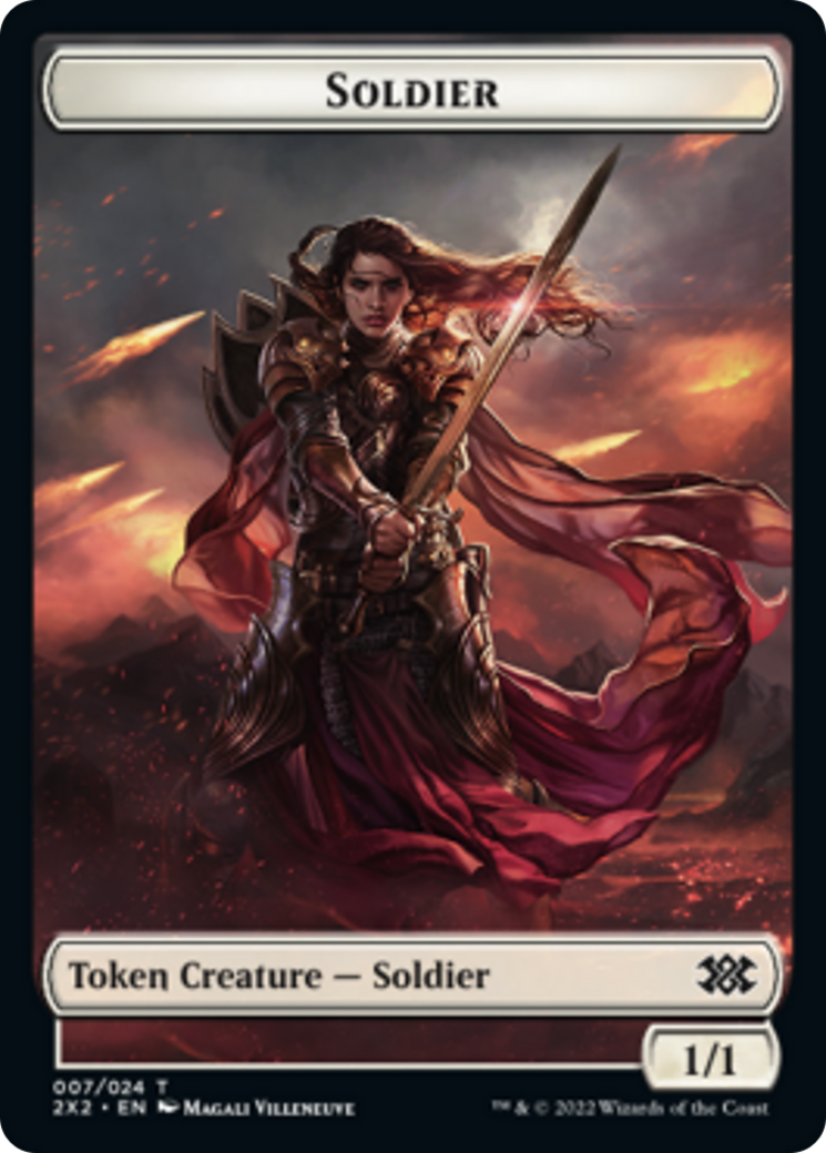 Drake // Soldier Double-Sided Token [Double Masters 2022 Tokens] | Yard's Games Ltd